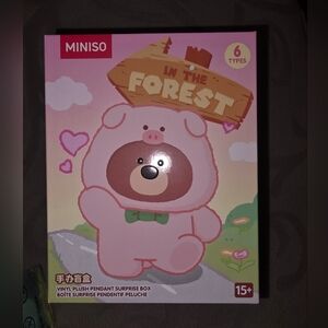 Miniso Pink and Brown Plush Pendant Surprise Box.Adult DesignerToy's. New In Box